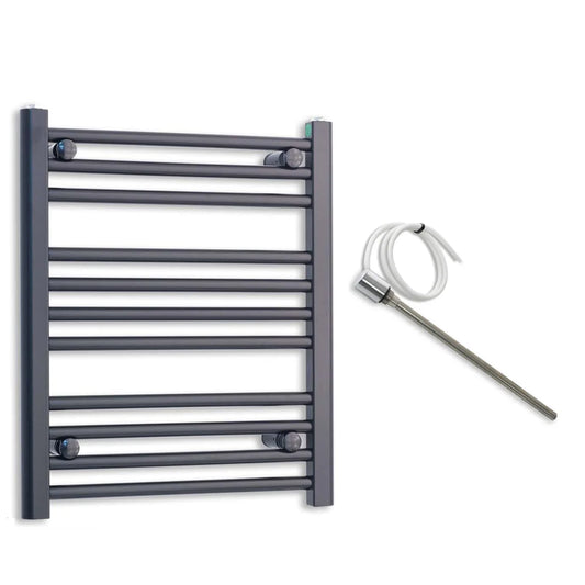 500mm Wide Electric Towel Radiator Black