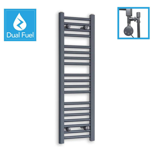 1000x300mm Anthracite Dual Fuel Flat Towel Rail Radiator