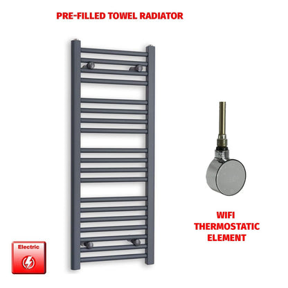 1000x400mm Flat Anthracite Pre Filled Electric Towel Rail HT