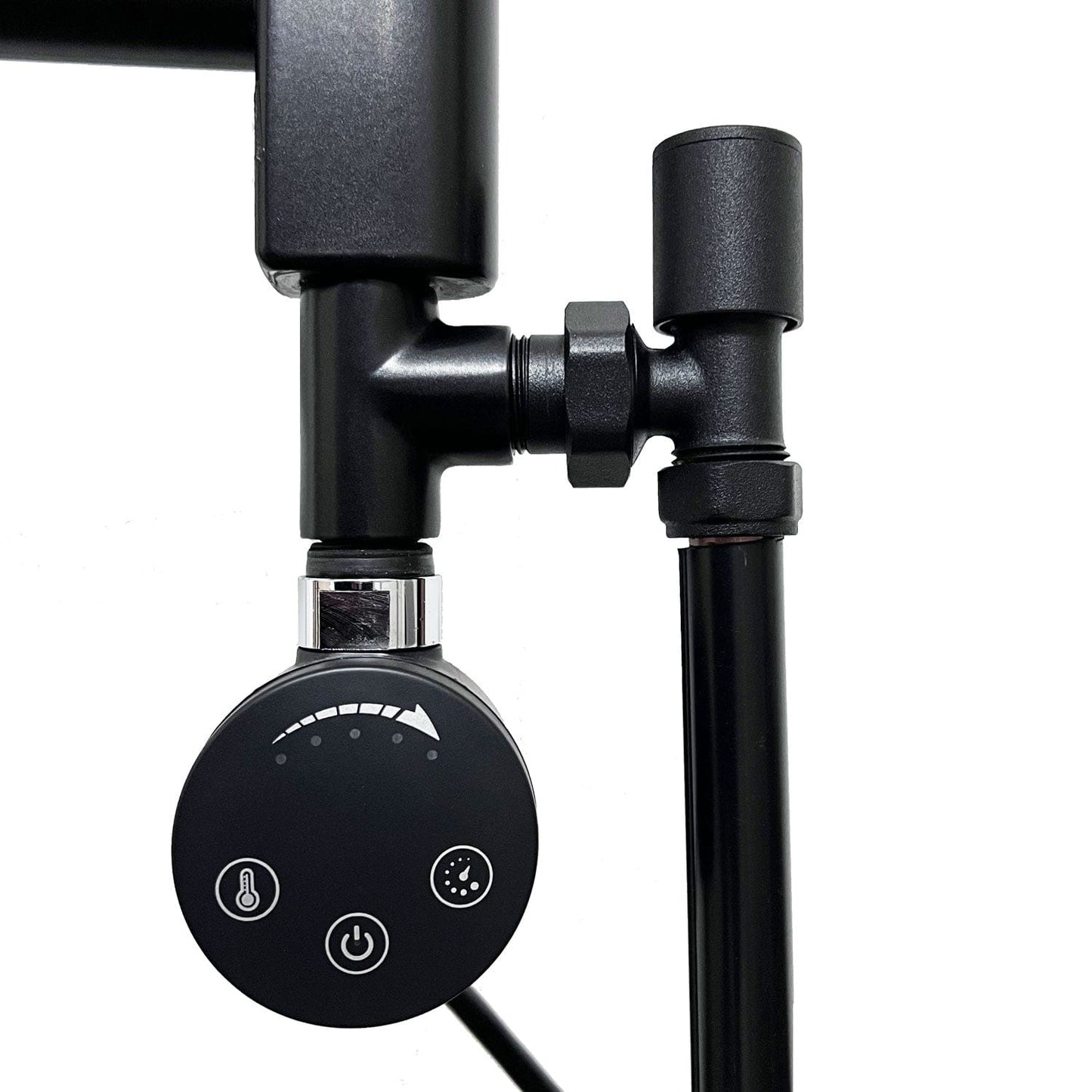 1000x450mm Dual Fuel Flat Black Heated Towel Rail Radiator