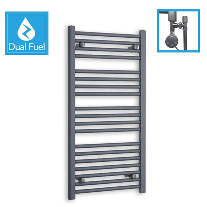 1000x500mm Anthracite Dual Fuel Flat Towel Rail Radiator