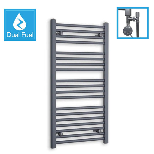 1000x500mm Anthracite Dual Fuel Flat Towel Rail Radiator