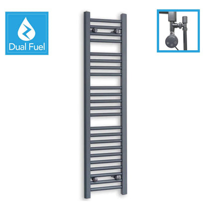 1200x300mm Anthracite Dual Fuel Flat Towel Rail Radiator
