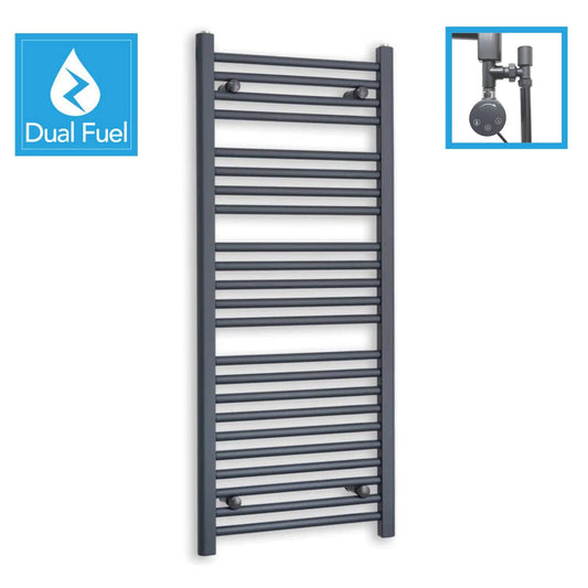 1200x500mm Anthracite Dual Fuel Flat Towel Rail Radiator