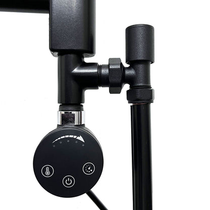 1400x300mm Dual Fuel Flat Black Heated Towel Rail Radiator