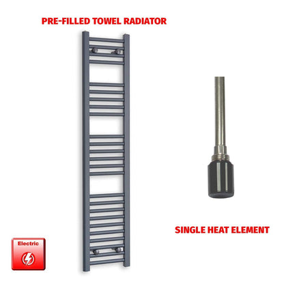1400x300mm Flat Anthracite Pre Filled Electric Towel Rail HT