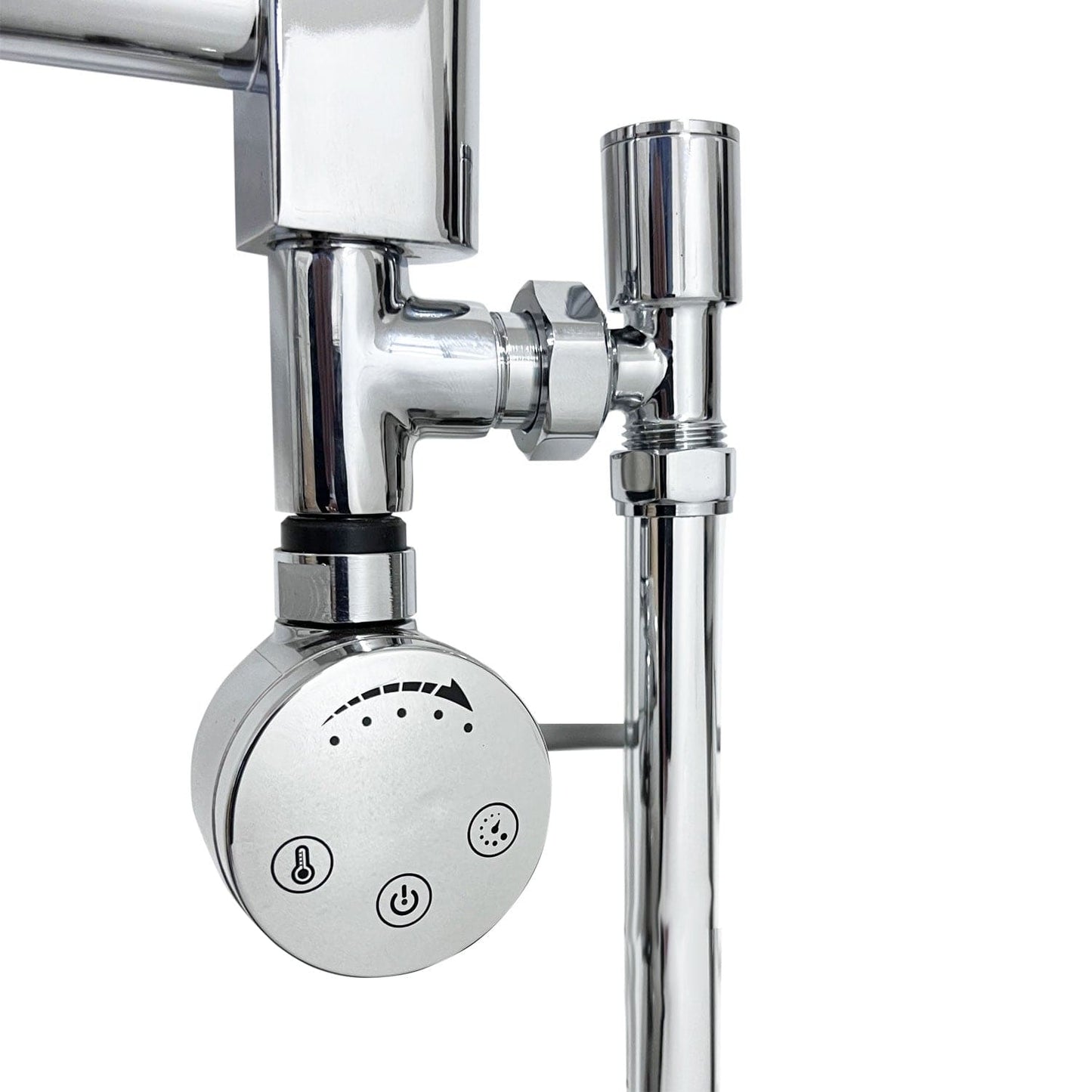 1400x400mm Chrome Dual Fuel Flat Heated Towel Rail