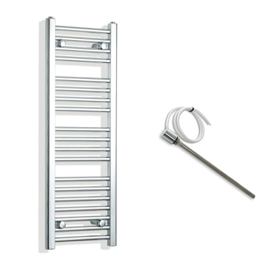 400mm Wide Electric Towel Radiator Chrome in Chrome Finish