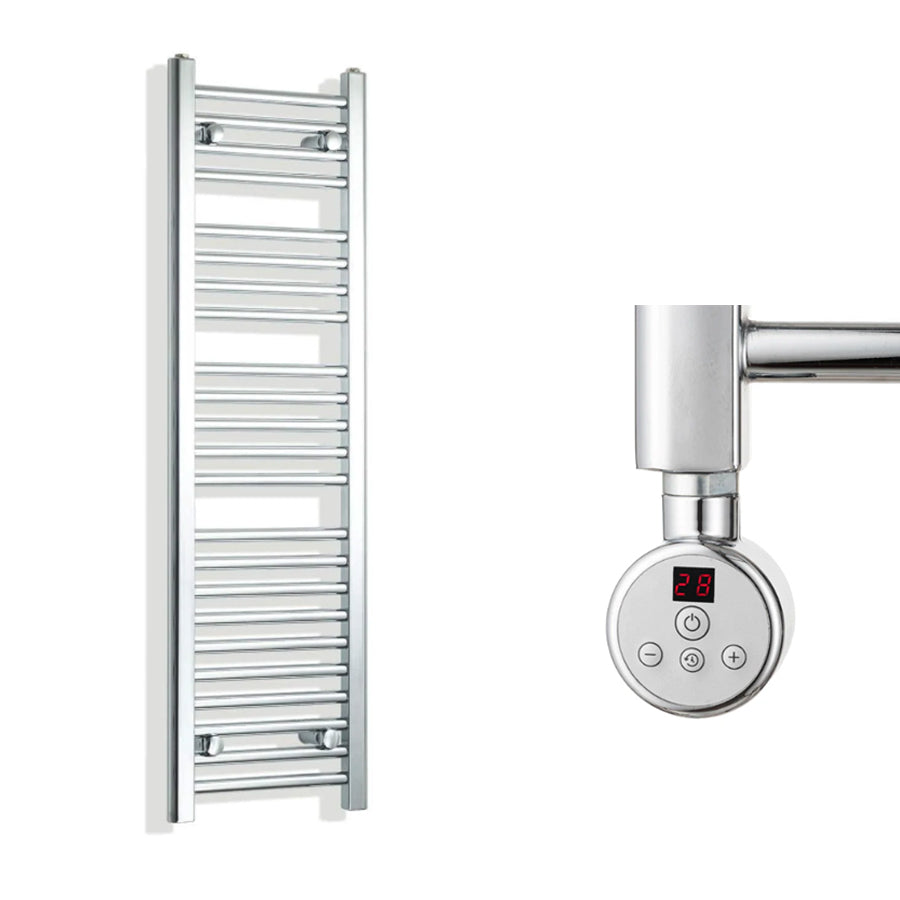 400mm Wide Electric Towel Radiator Chrome in Chrome Finish