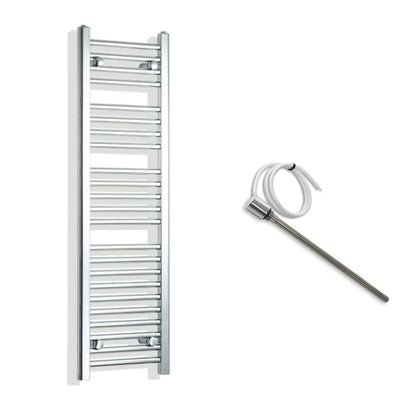 300mm Wide Electric Towel Radiator Chrome in Chrome Finish
