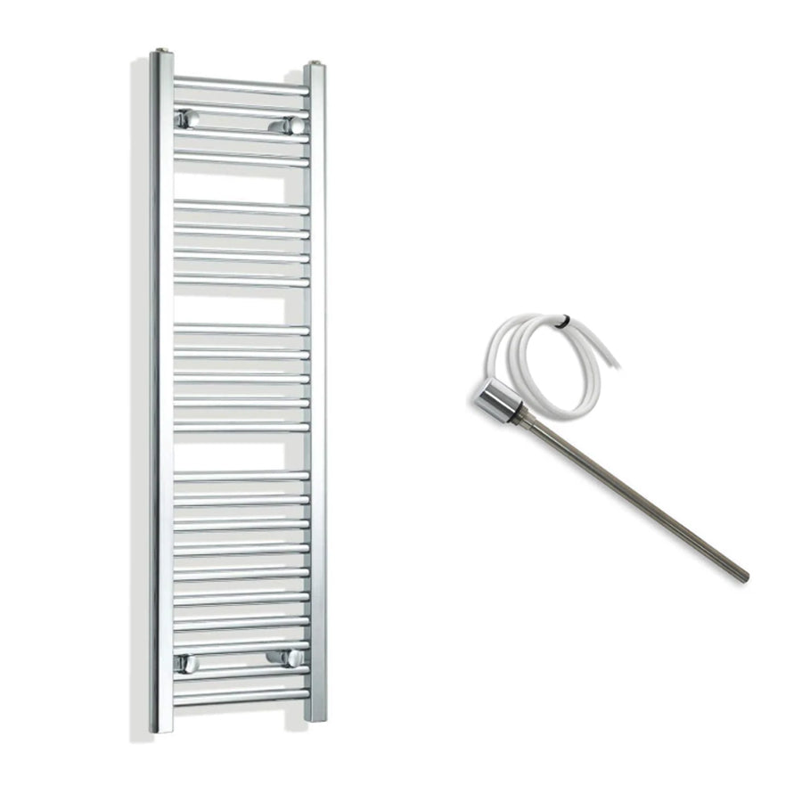 400mm Wide Electric Towel Radiator Chrome in Chrome Finish