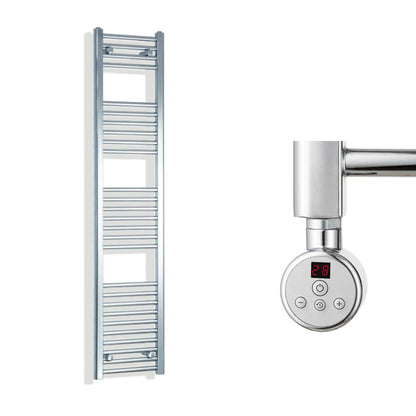 300mm Wide Electric Towel Radiator Chrome in Chrome Finish