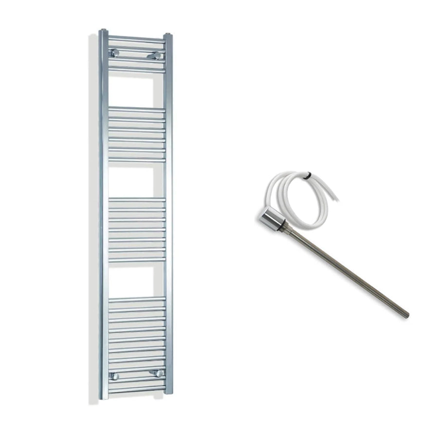 300mm Wide Electric Towel Radiator Chrome in Chrome Finish
