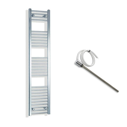 300mm Wide Electric Towel Radiator Chrome in Chrome Finish