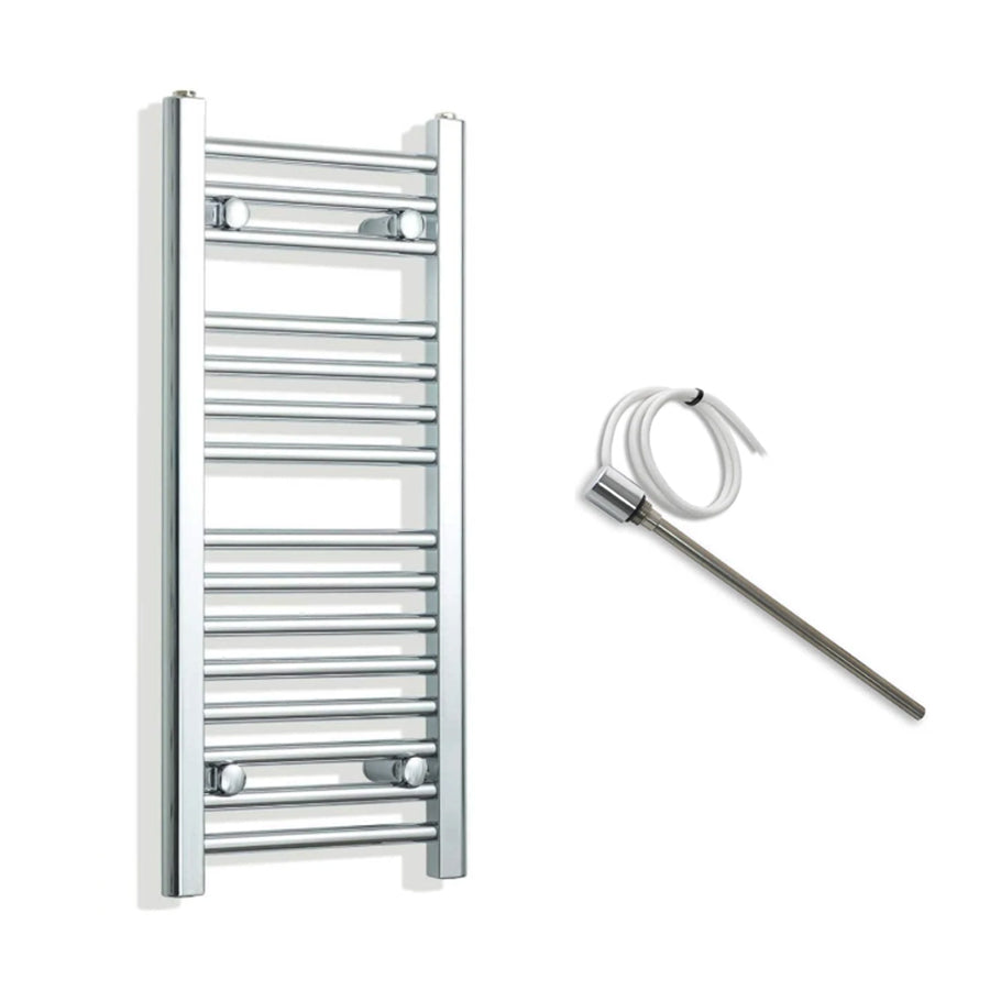 400mm Wide Electric Towel Radiator Chrome in Chrome Finish