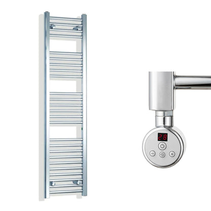 300mm Wide Electric Towel Radiator Chrome in Chrome Finish