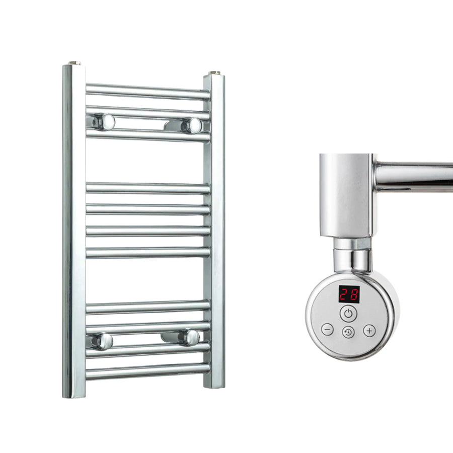 400mm Wide Electric Towel Radiator Chrome in Chrome Finish