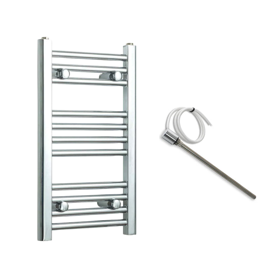 400mm Wide Electric Towel Radiator Chrome in Chrome Finish