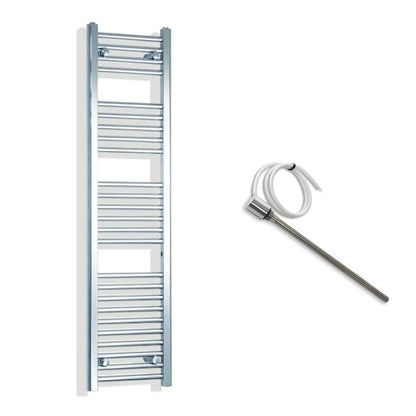 300mm Wide Electric Towel Radiator Chrome in Chrome Finish