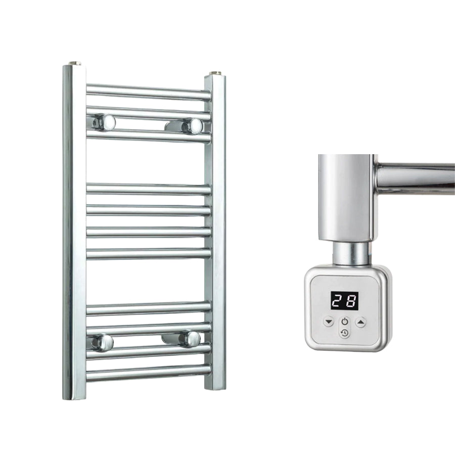 400mm Wide Electric Towel Radiator Chrome in Chrome Finish