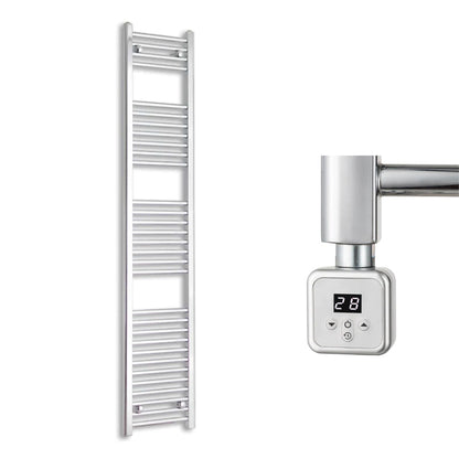300mm Wide Electric Towel Radiator Chrome in Chrome Finish