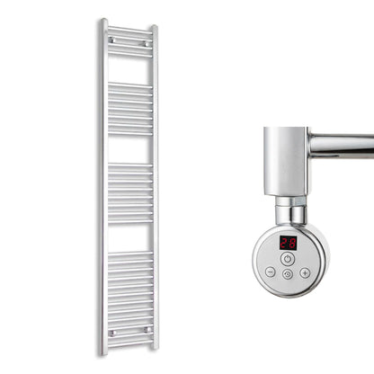 300mm Wide Electric Towel Radiator Chrome in Chrome Finish
