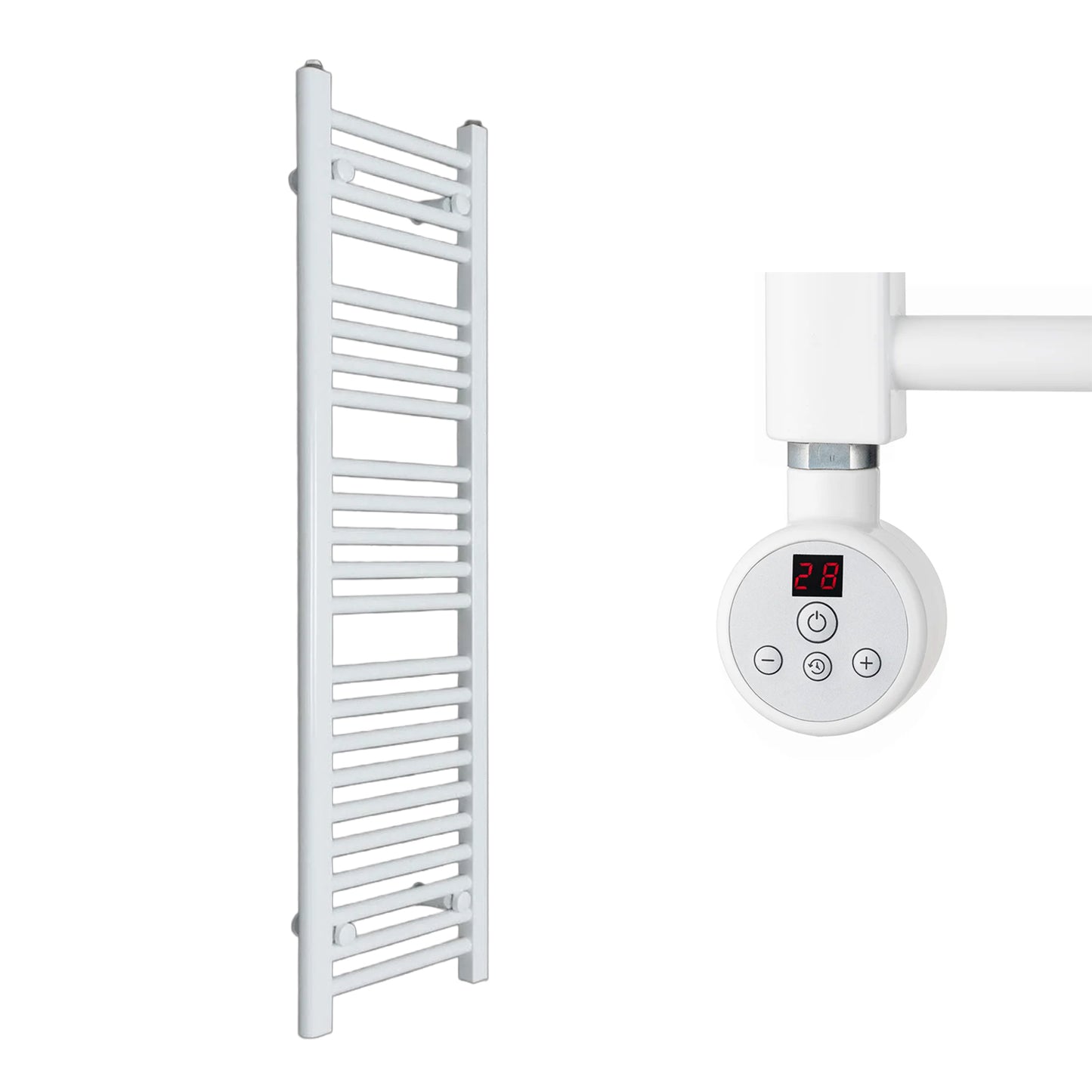 400mm Wide Electric Towel Radiator White