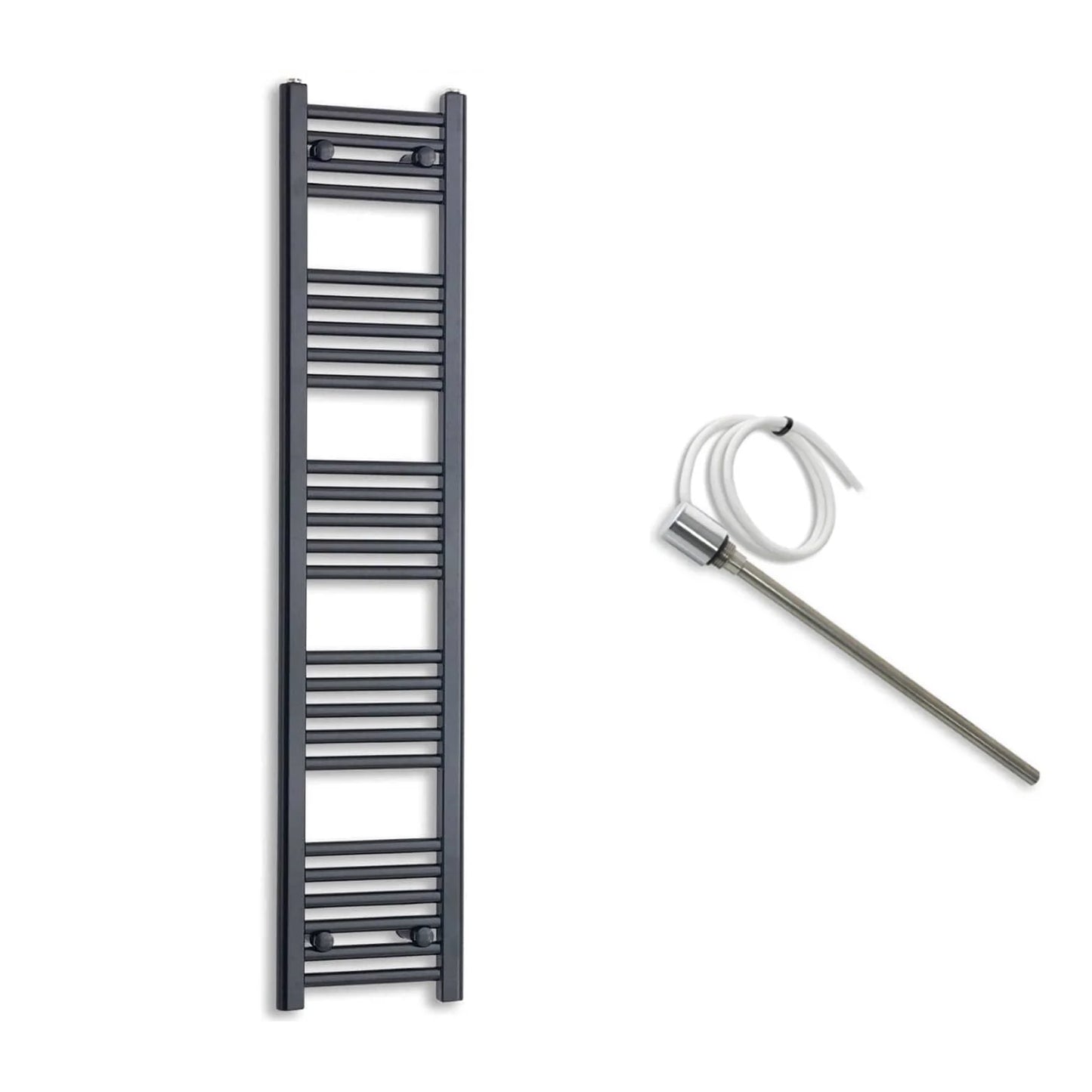 300mm Wide Electric Towel Radiator Black