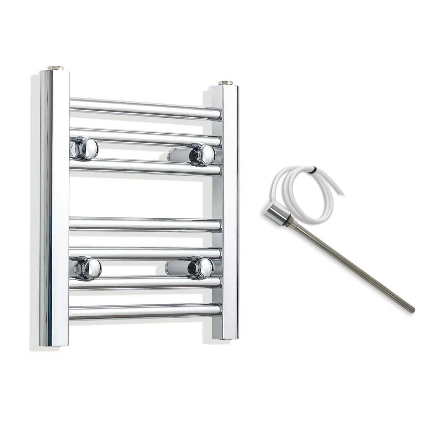 300mm Wide Electric Towel Radiator Chrome in Chrome Finish
