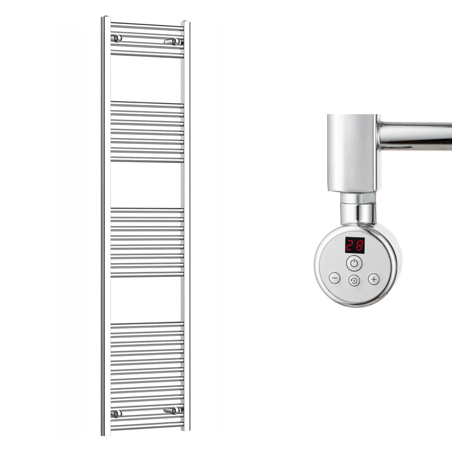 400mm Wide Electric Towel Radiator Chrome