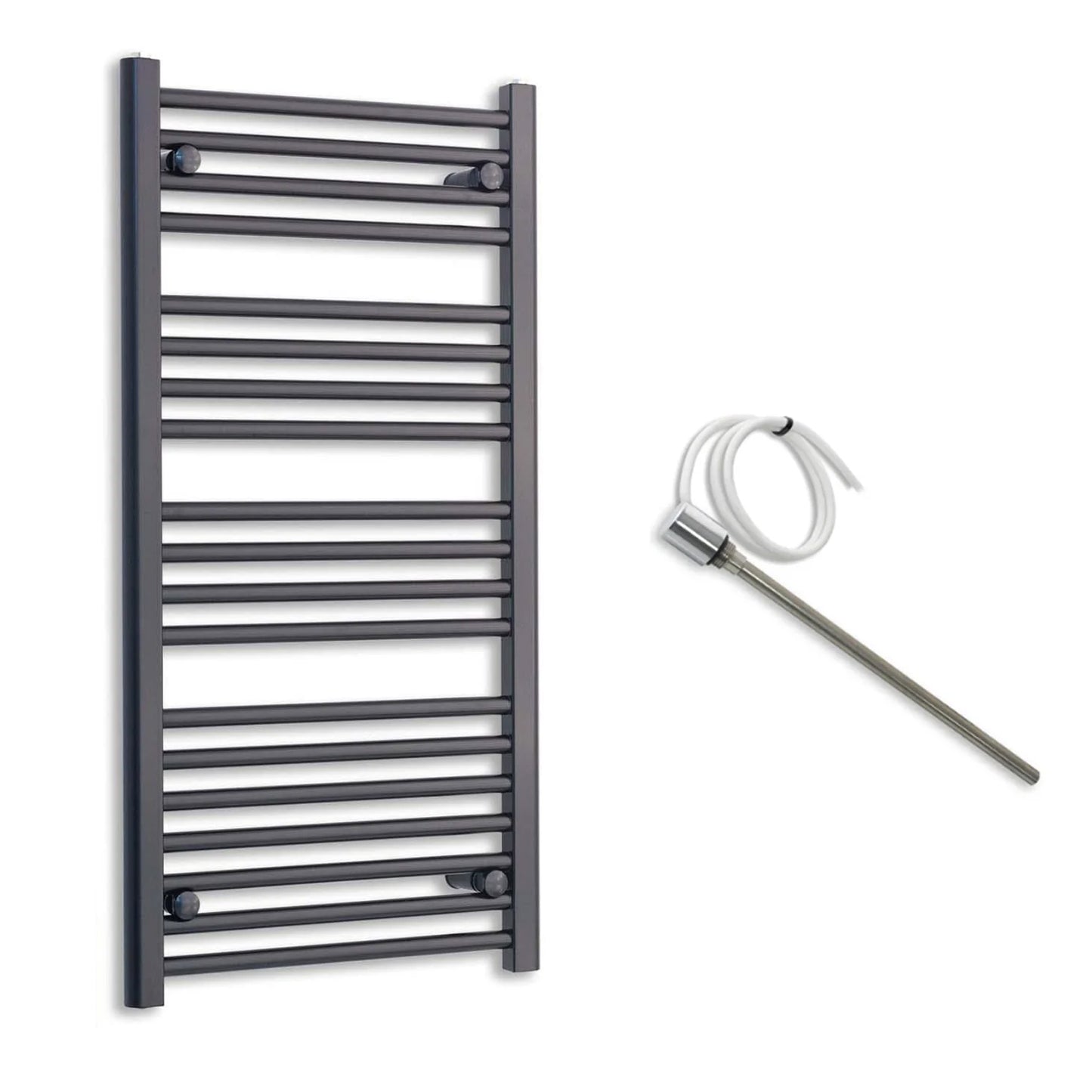 500mm Wide Electric Towel Radiator Black