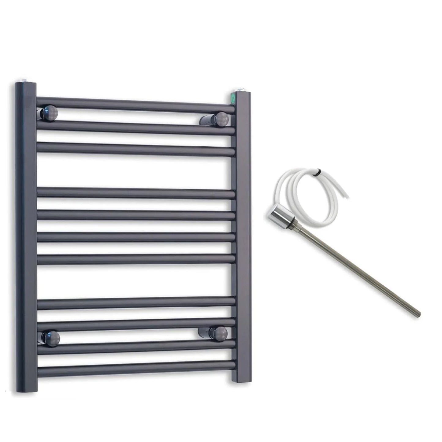 500mm Wide Electric Towel Radiator Black