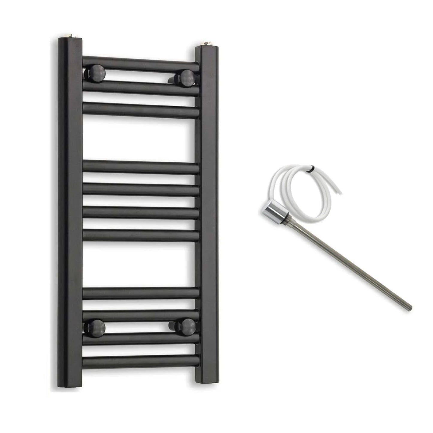 300mm Wide Electric Towel Radiator Black