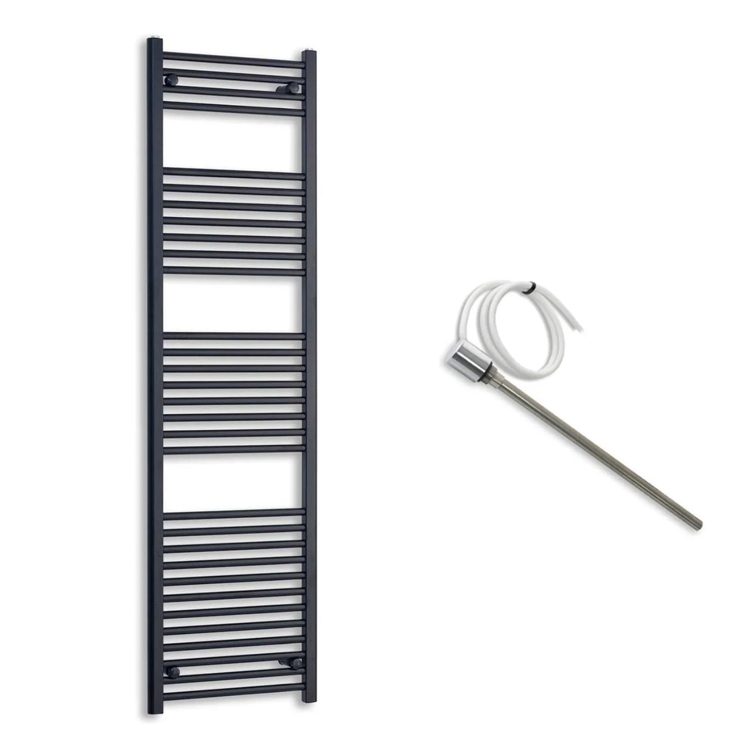500mm Wide Electric Towel Radiator Black