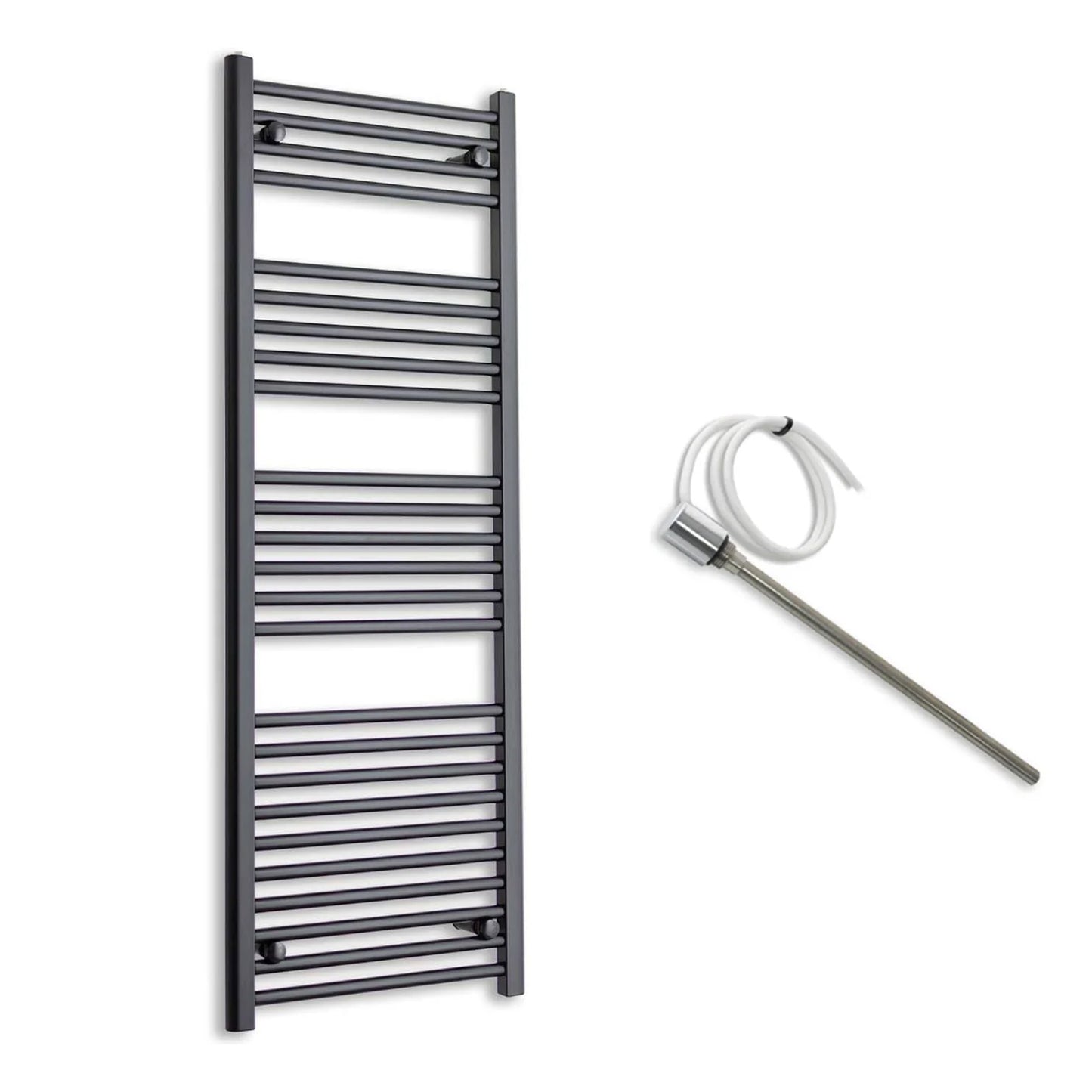 500mm Wide Electric Towel Radiator Black