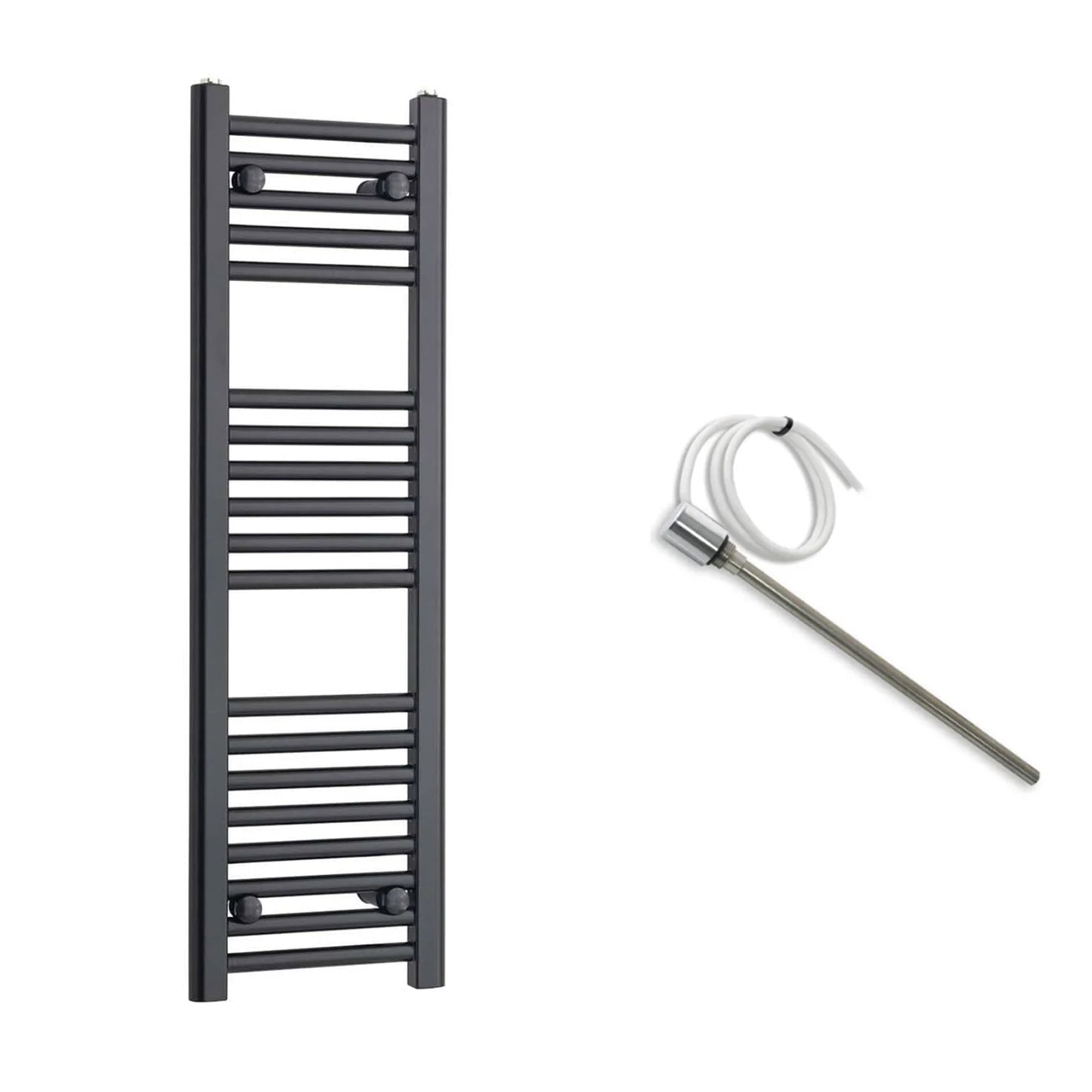 300mm Wide Electric Towel Radiator Black