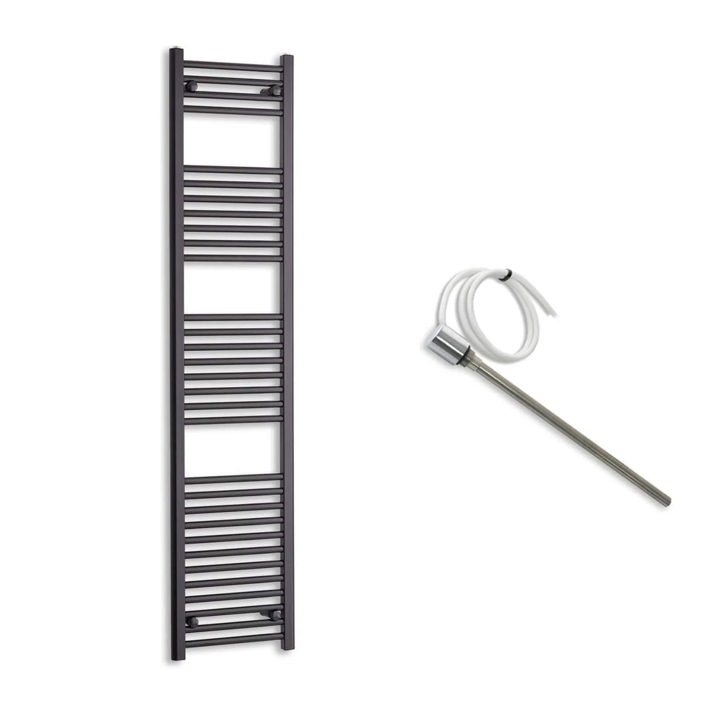 400mm Wide Electric Towel Radiator Black