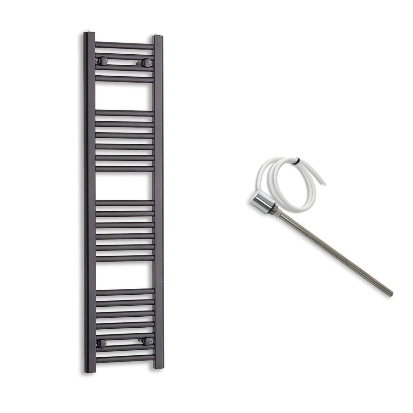 300mm Wide Electric Towel Radiator Black