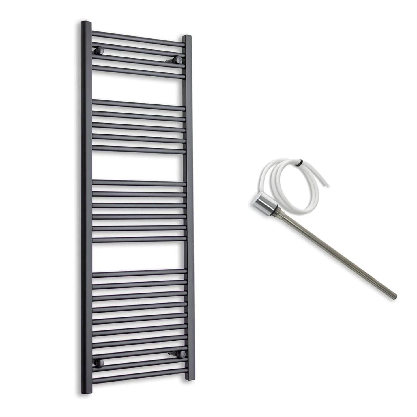 500mm Wide Electric Towel Radiator Black