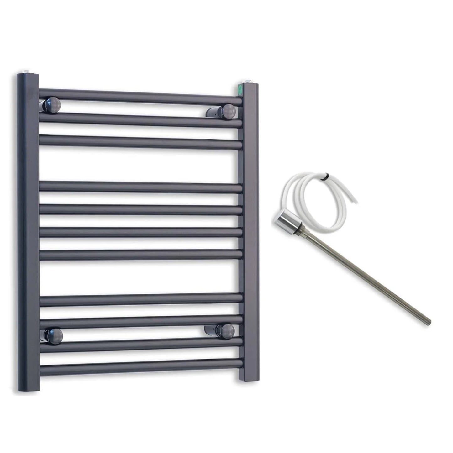 600mm Wide Electric Towel Radiator Black
