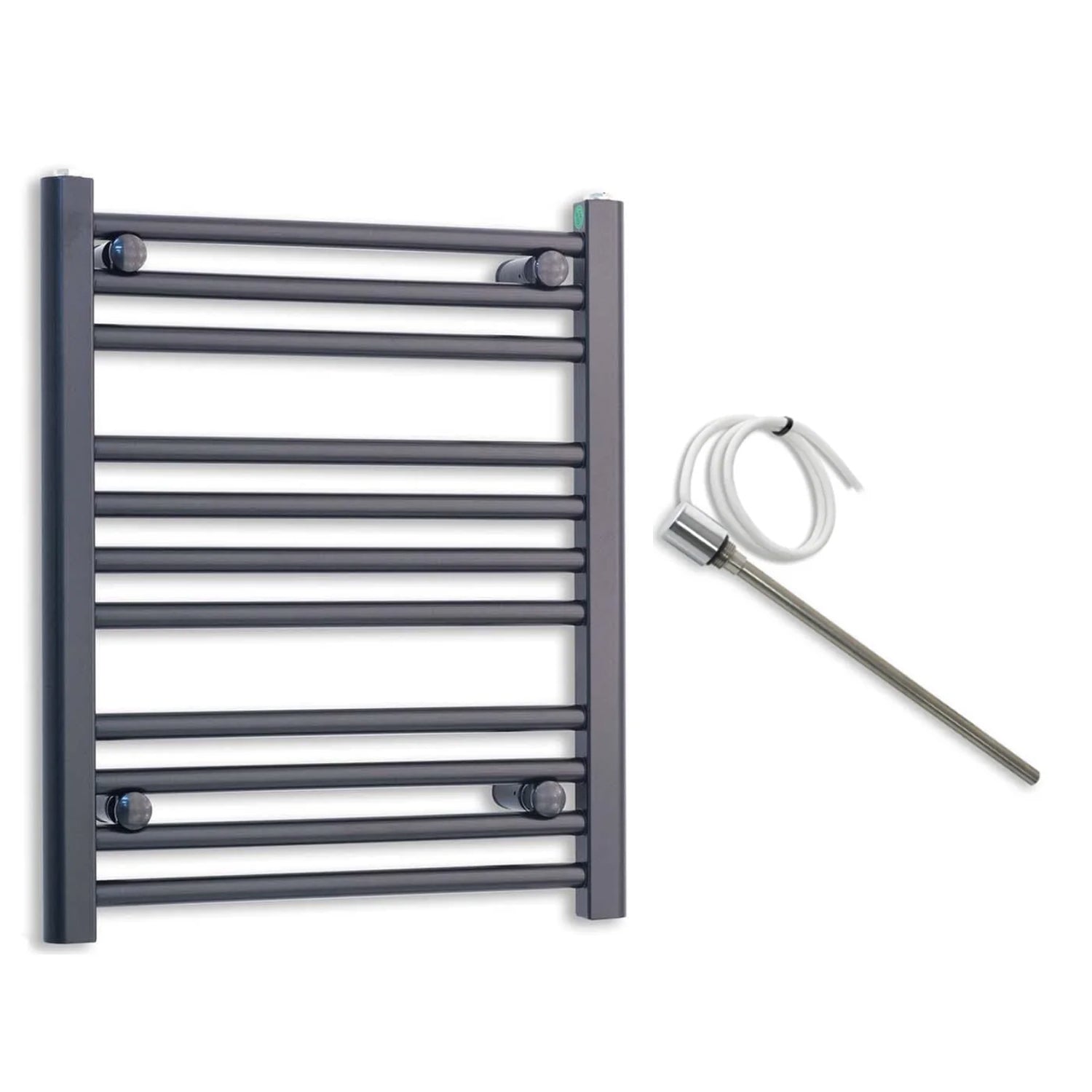 600mm Wide Electric Towel Radiator Black
