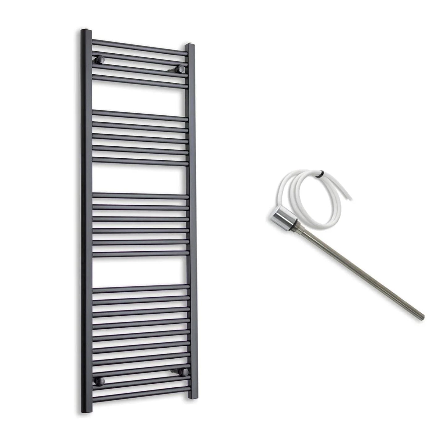 600mm Wide Electric Towel Radiator Black