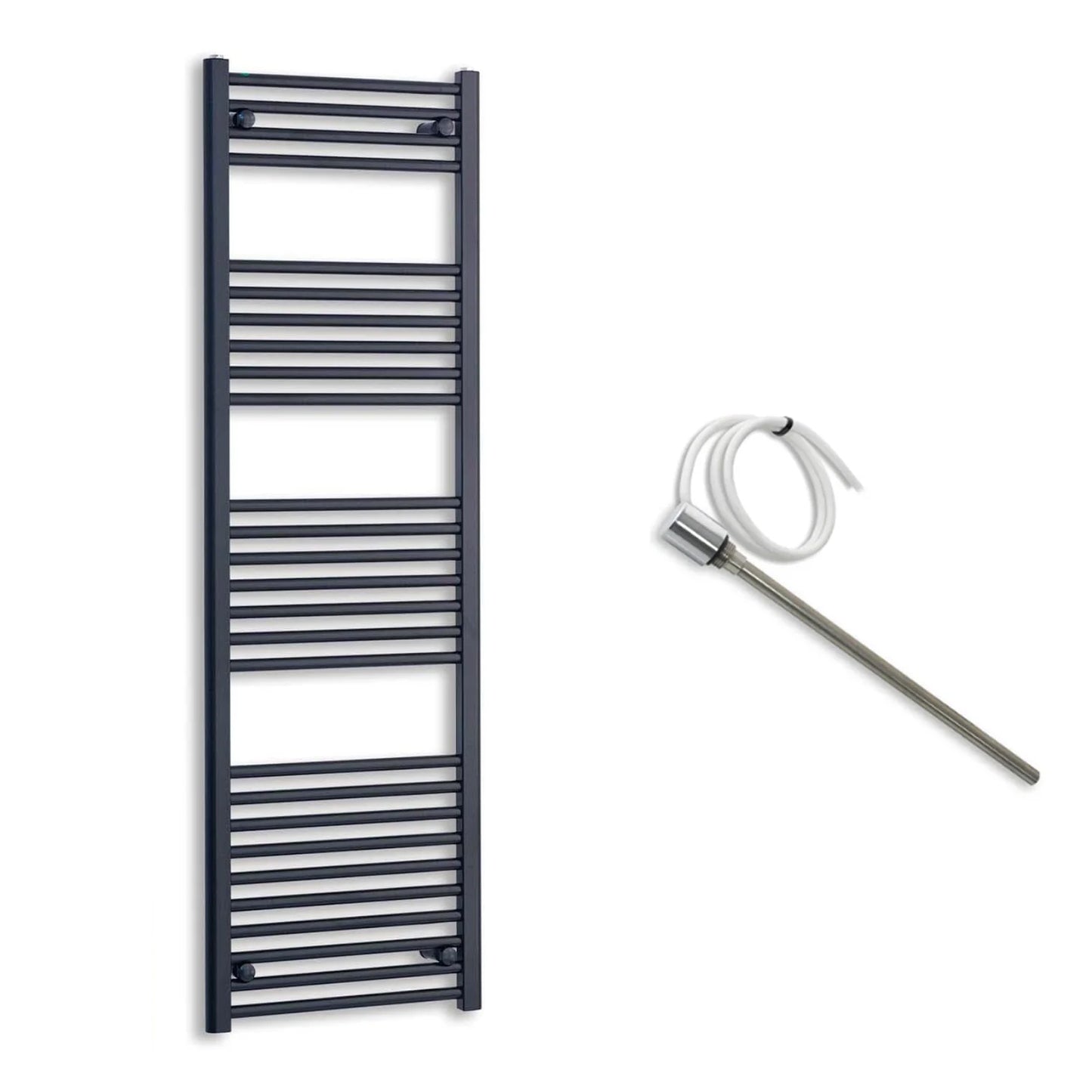 600mm Wide Electric Towel Radiator Black