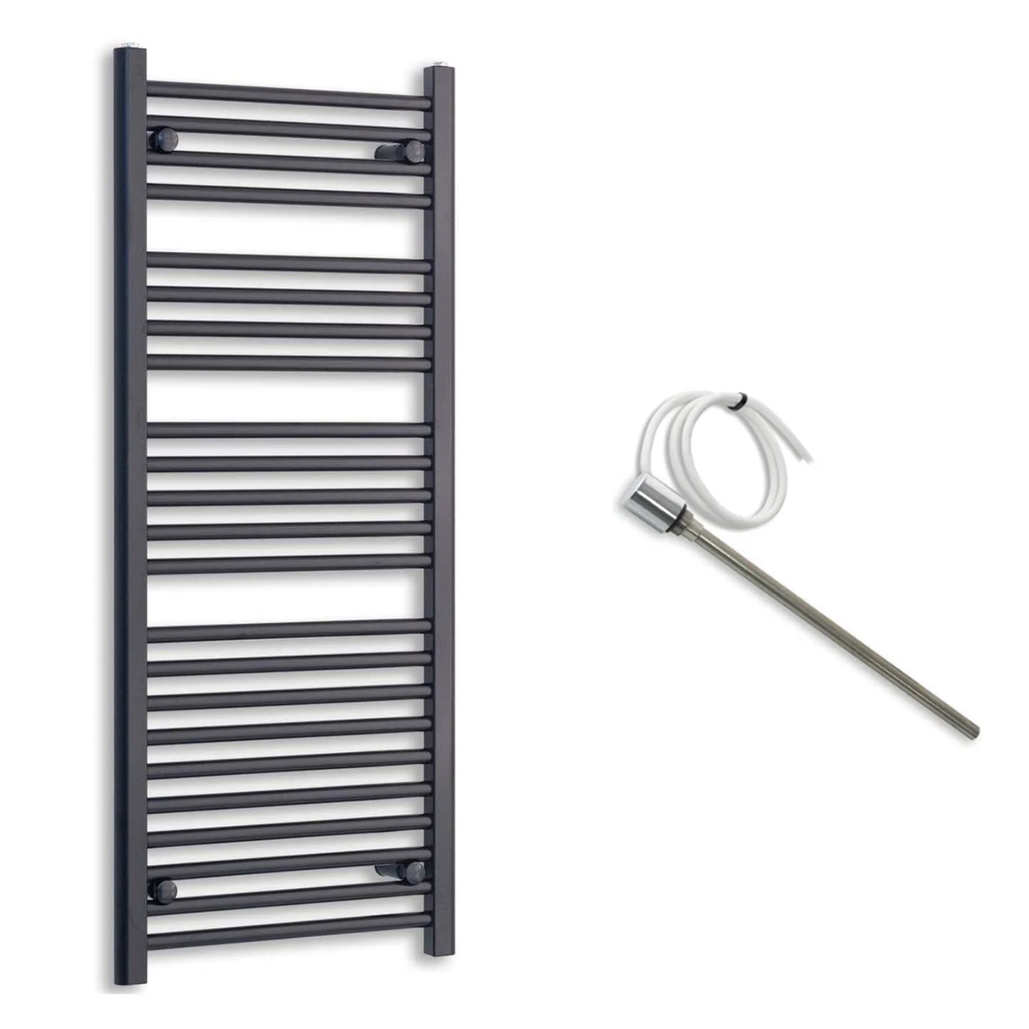 500mm Wide Electric Towel Radiator Black