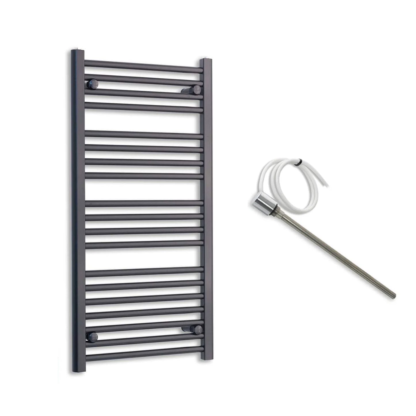 600mm Wide Electric Towel Radiator Black