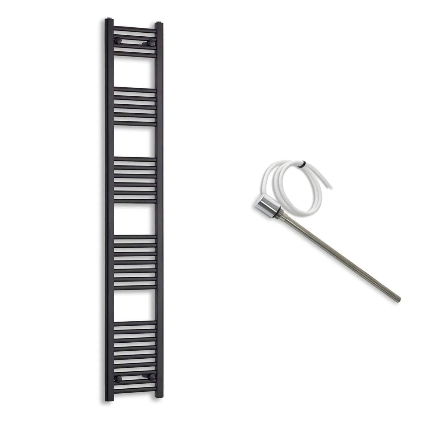 300mm Wide Electric Towel Radiator Black