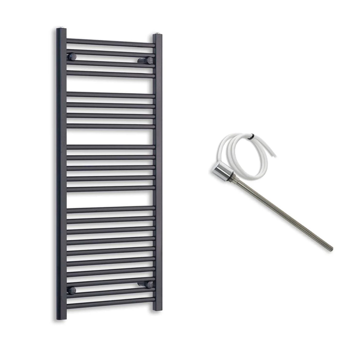 600mm Wide Electric Towel Radiator Black