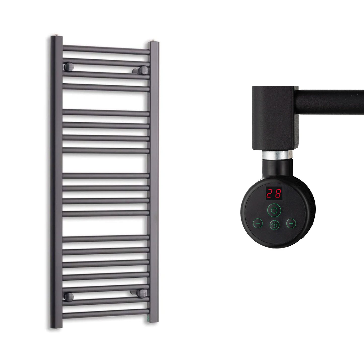 400mm Wide Electric Towel Radiator Black