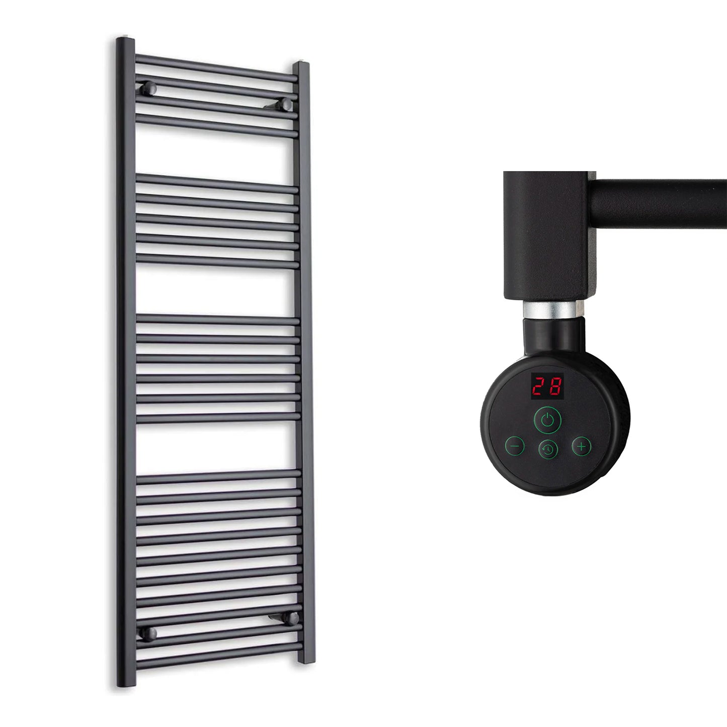 500mm Wide Electric Towel Radiator Black