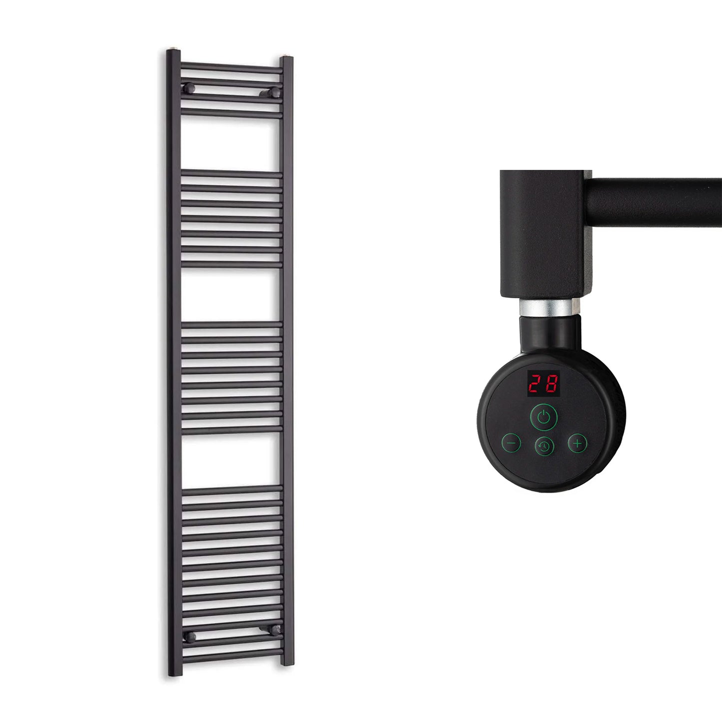 400mm Wide Electric Towel Radiator Black